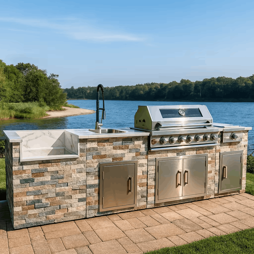 Outdoor Kitchen Cabinet - Weather - Resistant Outdoor Kitchen Cabinet – Heavy - Duty Patio Storage & Prep Station - RefreshCraft - RC-CAB-9438095540441