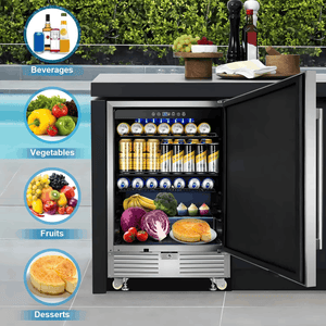 Outdoor Living > Outdoor Kitchen > Outdoor Refrigeration - Stainless Steel Outdoor Refrigerator – 130L Weather - Resistant Patio Fridge - RefreshCraft - RC-FDG-9439951519961