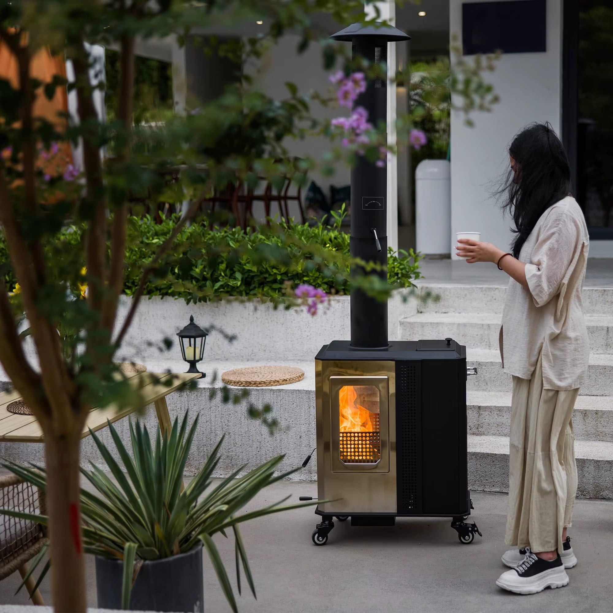 Outdoor Living > Patio Heating > Outdoor Patio Heaters - Stainless Steel Outdoor Patio Heater – Premium Propane Mushroom Heater for Backyard Entertaining - RefreshCraft - RC-HEAT-9439999459545