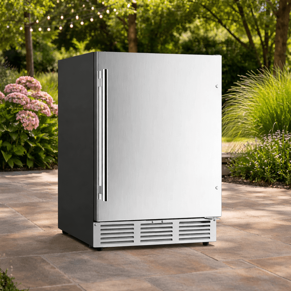 Outdoor Living > Outdoor Kitchen > Outdoor Refrigeration - Stainless Steel Outdoor Refrigerator – 130L Weather - Resistant Patio Fridge - RefreshCraft - RC-FDG-9439951519961