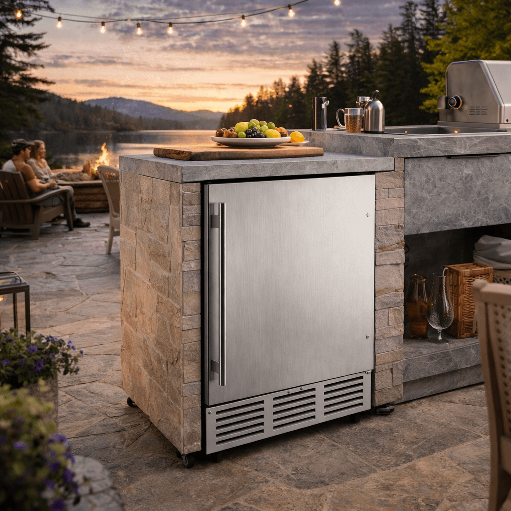 Outdoor Living > Outdoor Kitchen > Outdoor Refrigeration - Stainless Steel Outdoor Refrigerator – 130L Weather - Resistant Patio Fridge - RefreshCraft - RC-FDG-9439951519961