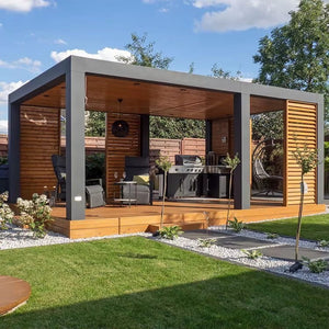 Pergola Gazebo - Bioclimatic Pergola Gazebo – Waterproof Aluminum Louvered Outdoor Patio Cover - RefreshCraft - RC-GAZ-9439949357273